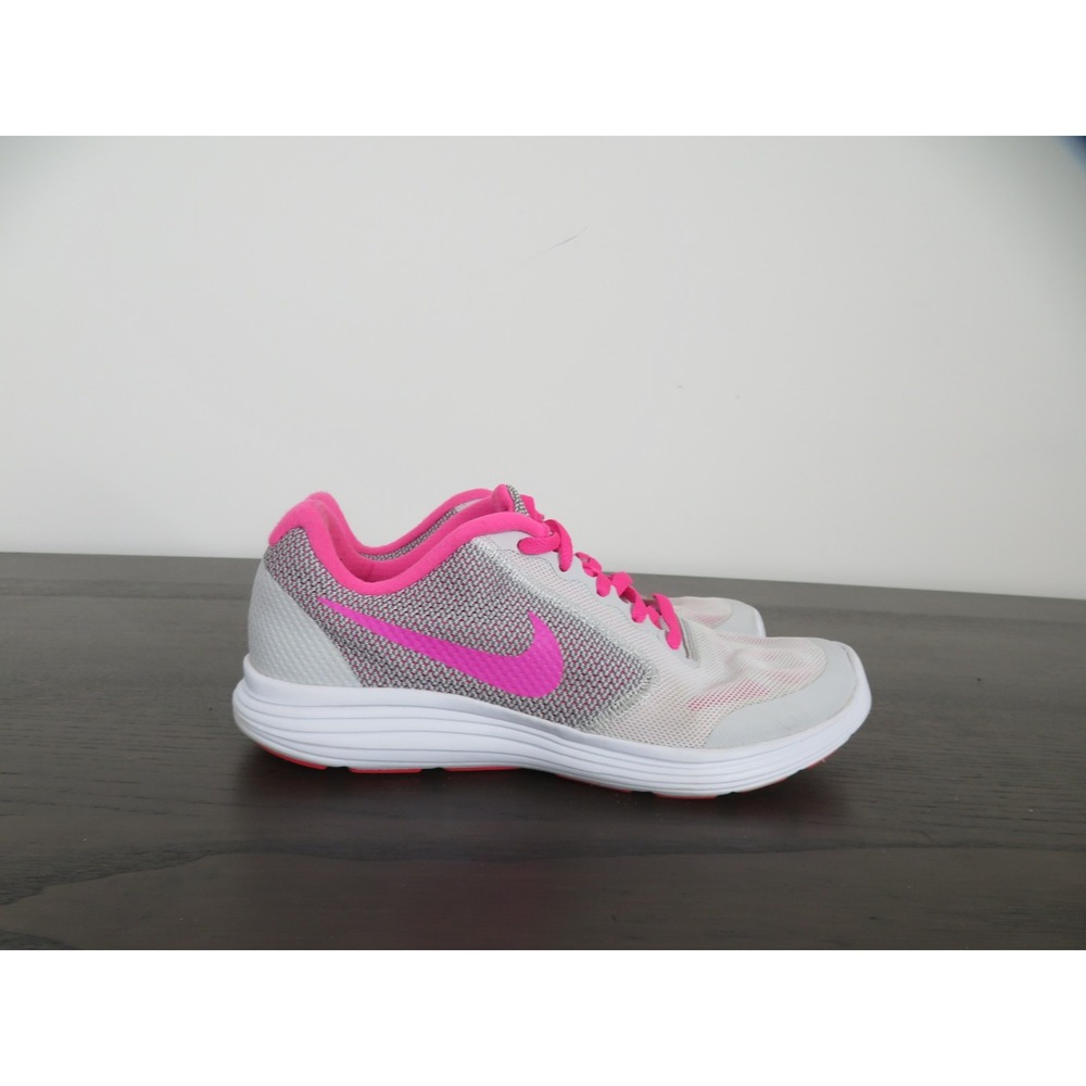 Nike Revolution 3 Shoes Youth 5.5Y Pink Mesh Running Sneakers 819416-007 Gym
